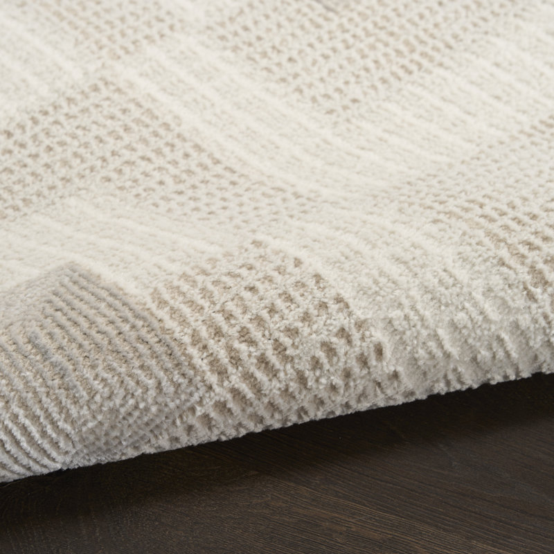 Ebern Designs Reimann Ivory Beige Modern Indoor Rug, Runner 2' x 6'