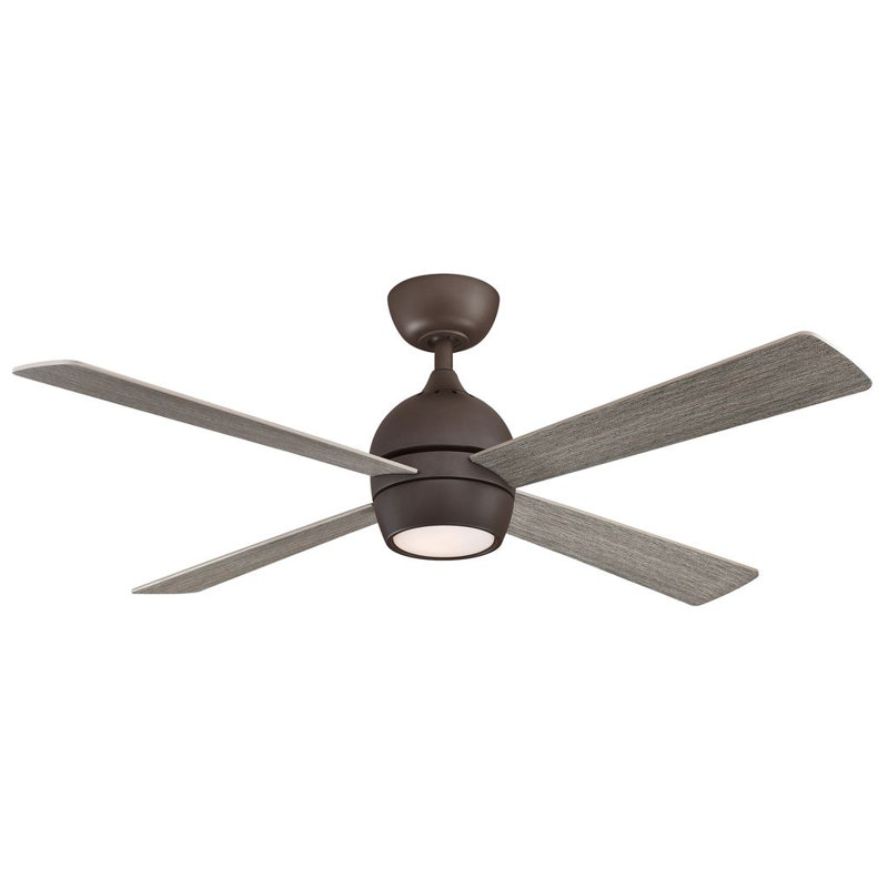 Kwad 52 inch Indoor Ceiling Fan with LED Light Kit - Matte Greige, Gray