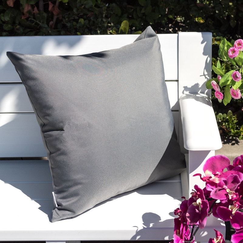 Outdoor Reversible Throw Pillow, Gray, 20" x 20"