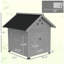 Maison pour animaux en bois avec toit ouvrable et portes doubles, gris clair-641552705