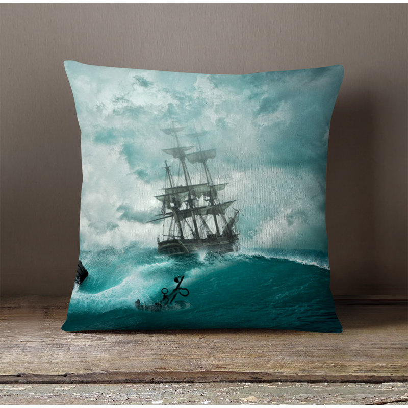 Throw Pillow With Insert, 20"H x 20"W, Blue 3