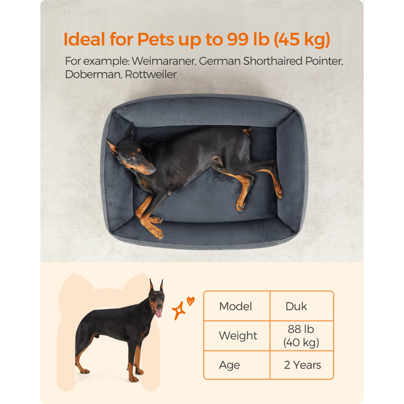 120x90x30cm Polyester Pet Bed, Dark Grey