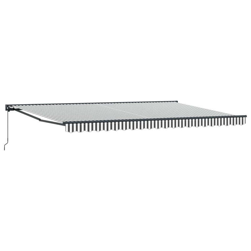 VidaXL Retractable Patio Awning, 165cm H x 500cm W x 300cm D, White/Anthracite/Black