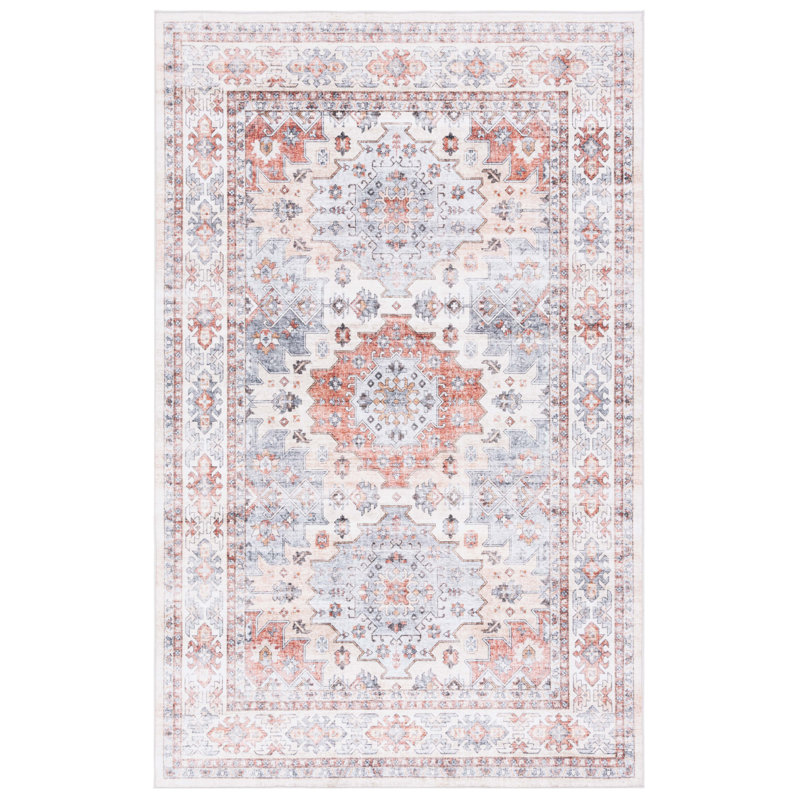 Tapis oriental en polyester tissé à la machine Abigal, Rectangle 6 pi x 9 pi