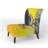 Yellow, White and Black Marbled Acrylic - Modern Velvet Upholstered Slipper Chair