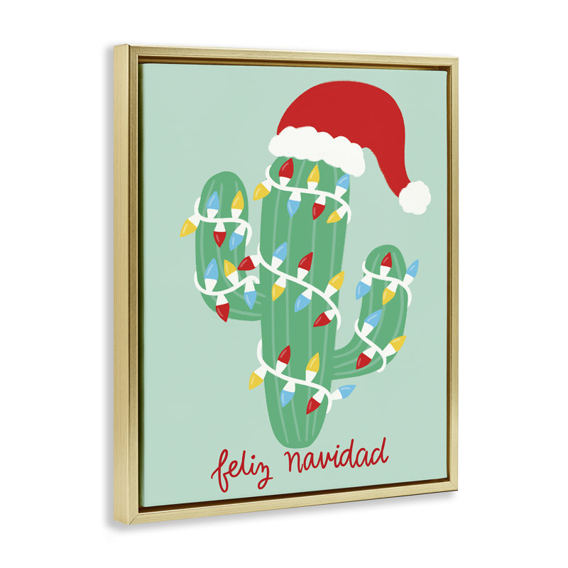 Art mural sur toile Western Christmas Cactus, design par Taylor Shannon Designs, H 21 po x l 17 po