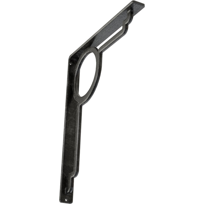 Maria Wrought Iron Bracket, Antiqued Silver, 15" H x 1.5" W x 12" D