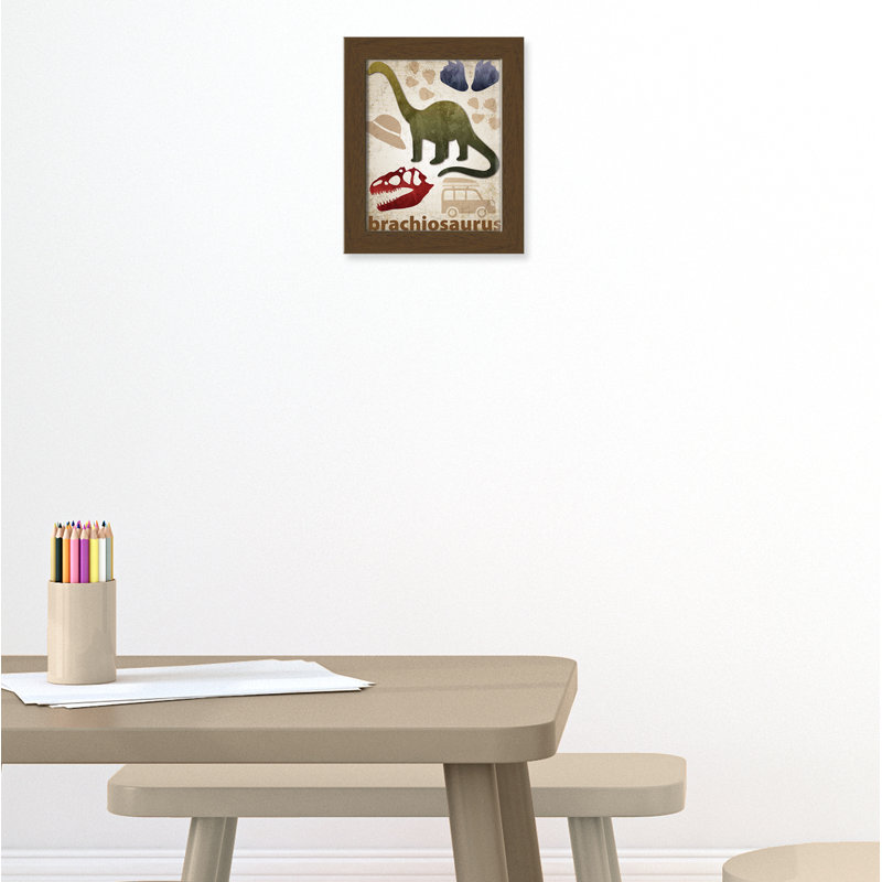 Adhésif décoratif dinosaures-03 ', H 12 po x l 10 po x P 0,625 po, Encadré plat noyer
