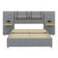 Queen-Sized Upholstered Platform Bed With Two Outlets And USB Ports On Each Side-1350045060