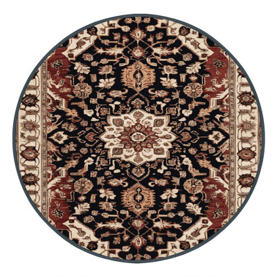 Machine Washable Persian Brown Area Rug