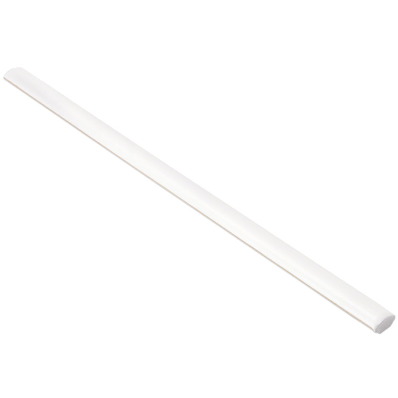 Harrow White Matte Ceramic Rectangular Pencil Tile Trim