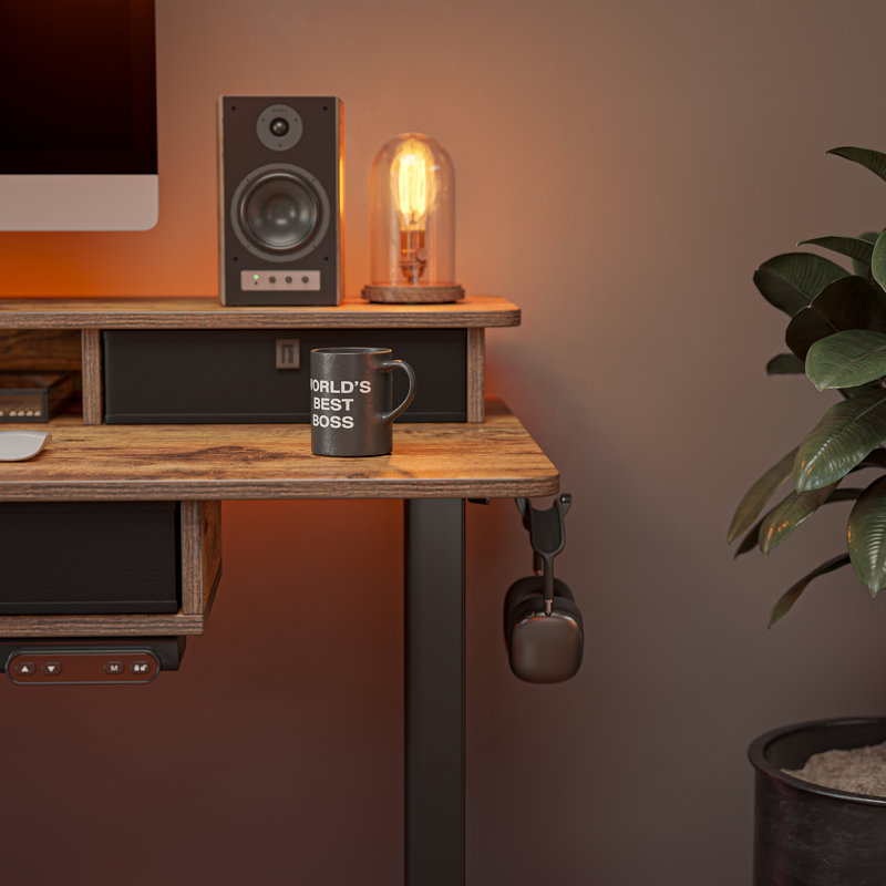 Emanuiel Height Adjustable Standing Gaming Desk, 46" H x 48" W x 24" D