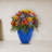 Giant Mixed Floral Artificial Arrangement in Blue Vase