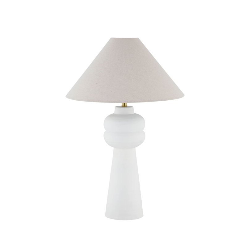 Mildred 25" Table Lamp with Linen Shade, White