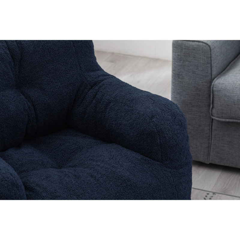 Aleya Boneless modern 39.4'' Lazy Sofa Bean Bag Small Couches For Small Spaces Lazy Sofa, Dark Blue