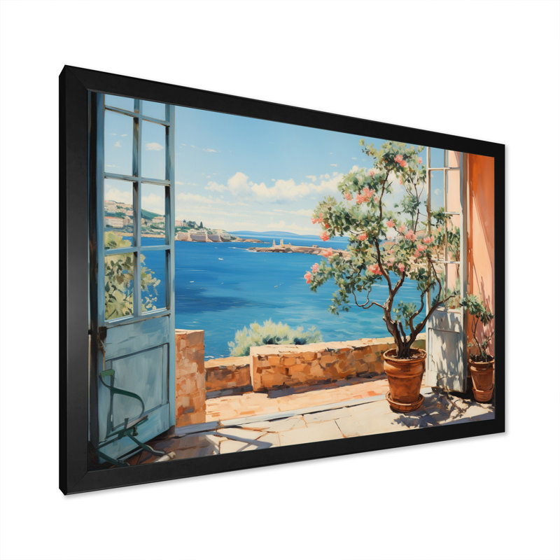 La Dolce Creativita Beachside II sur toile, H 12 po x l 20 po x P 1 po, Cadre photo noir