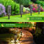 Éclairage solaire de sentier d'extérieur, panneau solaire de mise à niveau, imperméable à l'eau Ip65, avec un design unique à motif creux, lumière encastrée d'extérieur solaire décorative, décore les jardins, la cour, l'allée et la fête.