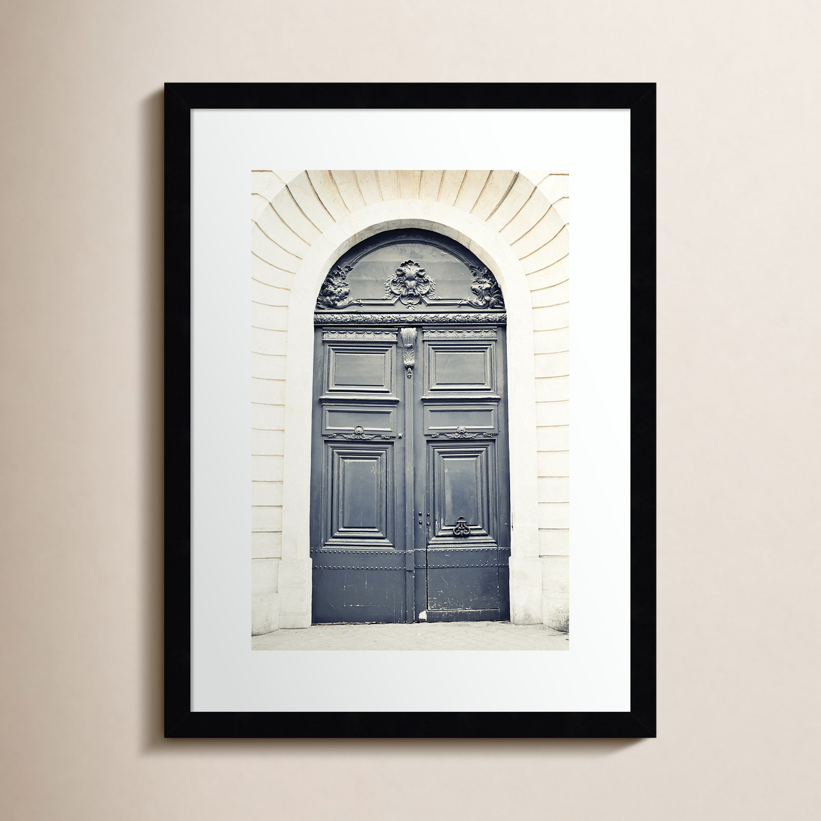 Black Paris Door by Caroline Mint, Black, 20" H x 15" W