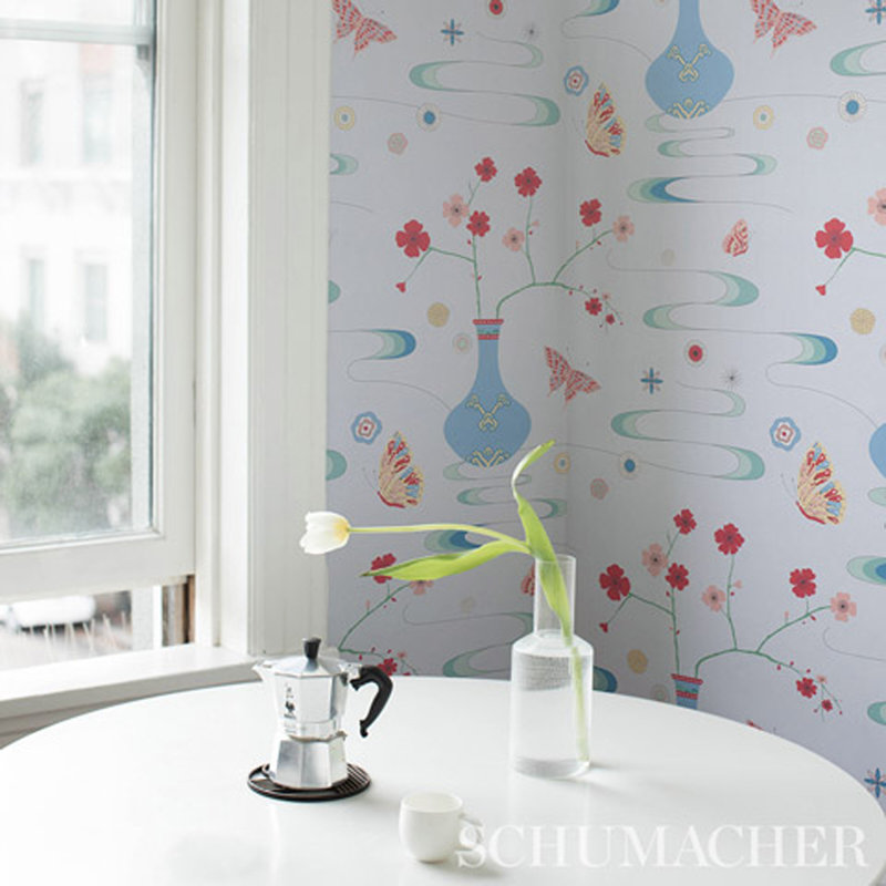 Schumacher x Cristina Buckley Fantasia Wallpaper, Hyacinth Blue