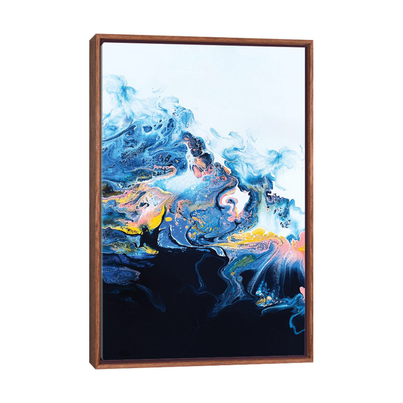 Starburst Wave 1 Piece Wall Art on Canvas, 66.04 cm H x 45.72 cm W, Classic Brown Wood Framed