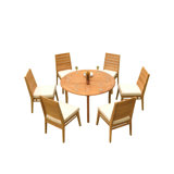 Round 2 - Person 48" Long Teak Dining Set