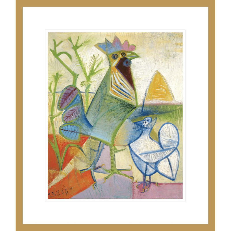 Le coq de la Libération par Pablo Picasso, estampe numérique encadrée, H 20,56 po x l 17,75 po
