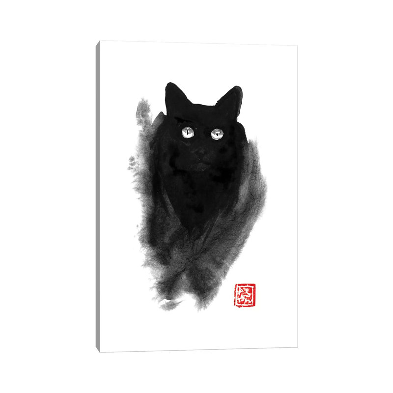 Fluffy Cat by Péchane - Print on Canvas, Wrapped Canvas, 20.32 cm H x 30.48 cm W