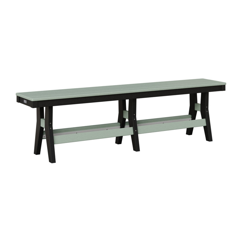 Banc de 66 po Berlin Gardens Harbor, 18" H x 66" W x 12.5" D, Mousse de mer / noir