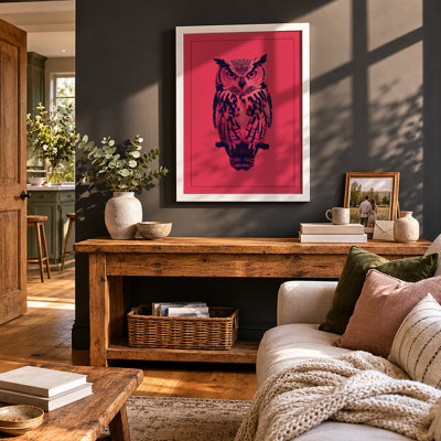 Watchful Owl Modern - Framed Print