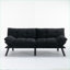 Canapés-lits | Canapé-lit pliant convertible moderne, idéal pour les petits appartements, capacité de 800 lb 2 places | Noir | Rembourré