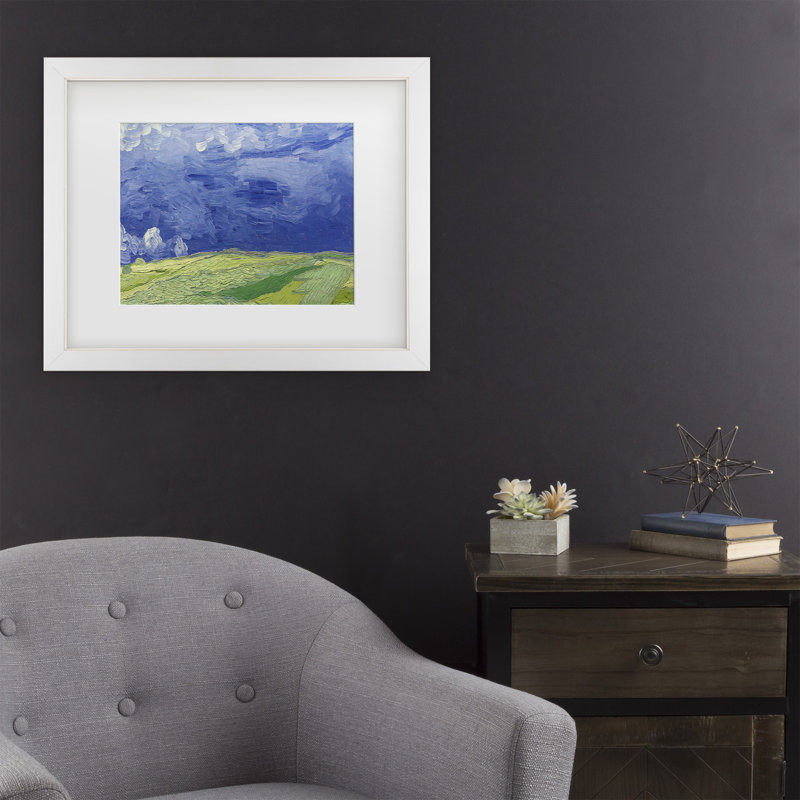 «Wheatfields Under Thundercloud» par Vincent Van Gogh, reproduction d'art sur toile, H 11 po x l 14 po x P 0,5 po