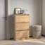 Armoire à chaussures moderne, finition chêne, 28,7 po x 46,9 po x 10,2 po | 100% panneau de particules enduit de mélamine, épaisseur: 0,6 pouce | Conception murale, solution de rangement élégante pour les entrées et les couloirs