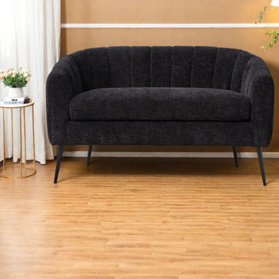 Causeuse moderne en chenille 50 pouces, canapé compact en métal pour les pieds