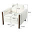 Chaise d'appoint surdimensionnée, élégance blanche: velours, pieds en noyer-1125470501
