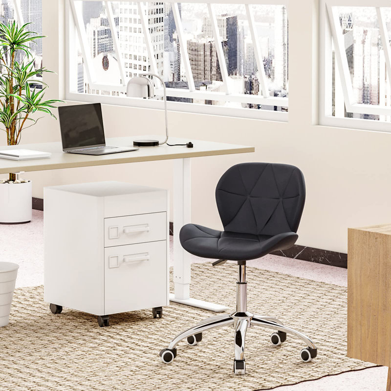 17 Stories Erltrud Office Chair, Faux Leather, Black