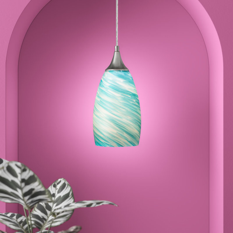 Finja 1 - Light Single Pendant, Oil Rubbed Bronze, Celeste Wave