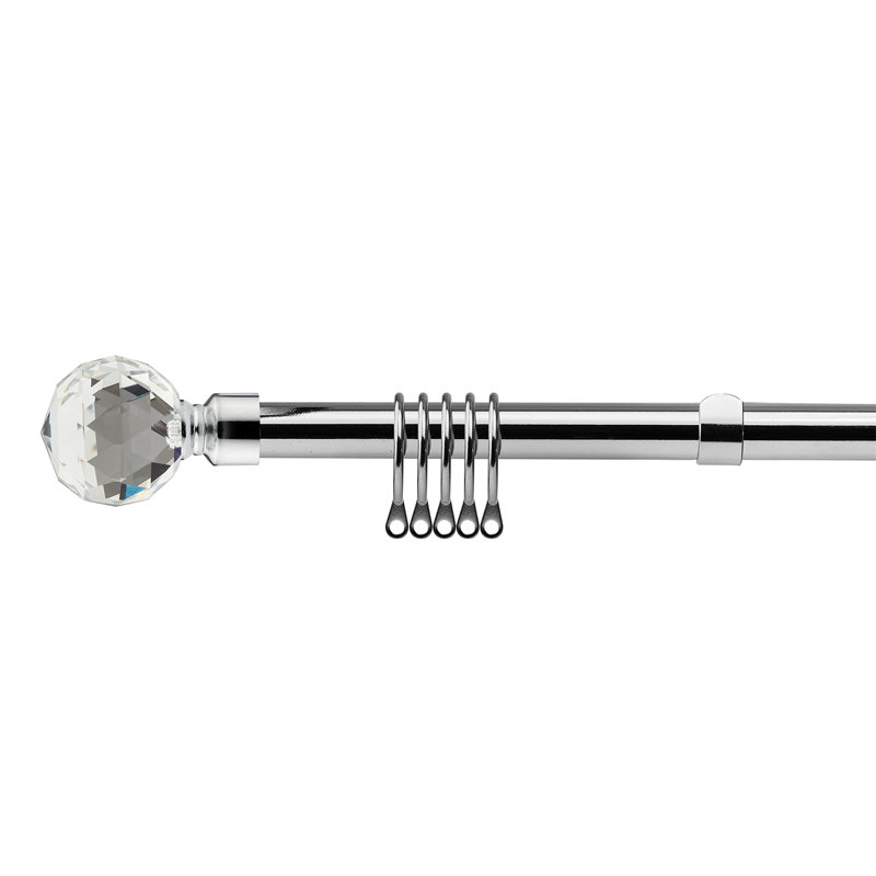 Ehrlich Chrome Curtain Track/Rail, 300cm H x 2cm W x 2cm D