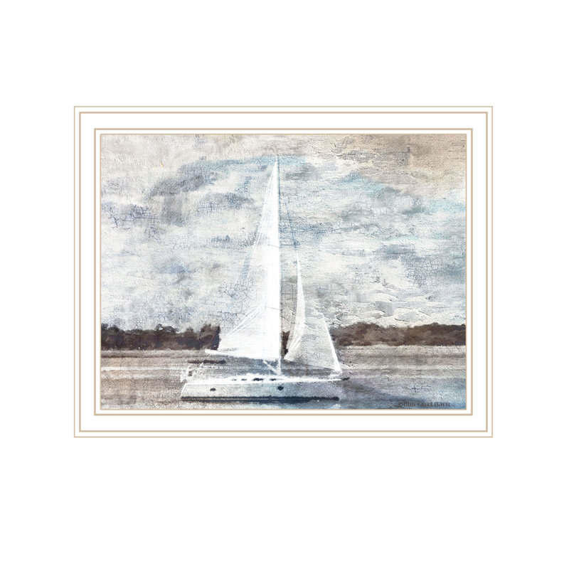 Voilier sur l'eau, reproduction d'art encadrée