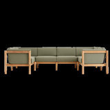 Haven 8-Piece U-Shaped Teak Outdoor Sectional with Sunbrella Cushions