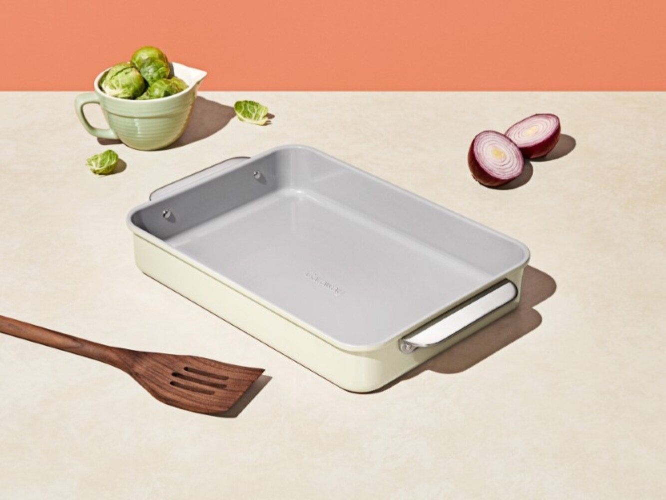 Caraway Nonstick Ceramic Roasting Pan, Cream