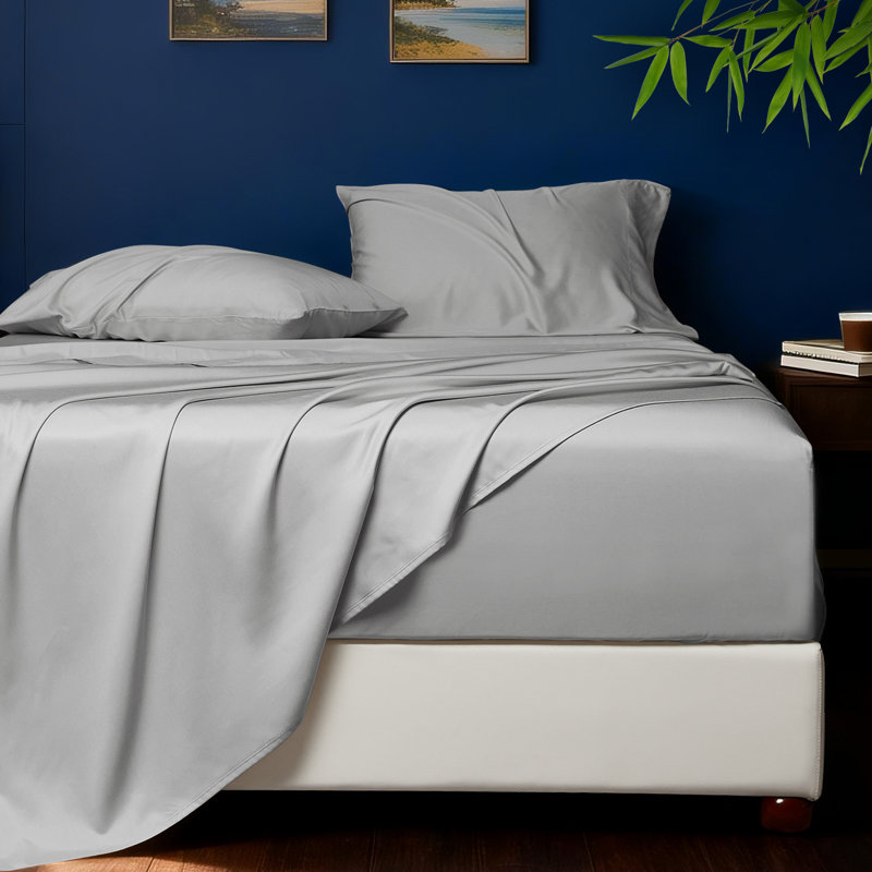 HYPREST Sheets, Rayon Derived from Bamboo, Extra Deep Pocket Fits 18"-24" Mattresses, King, Light Gray