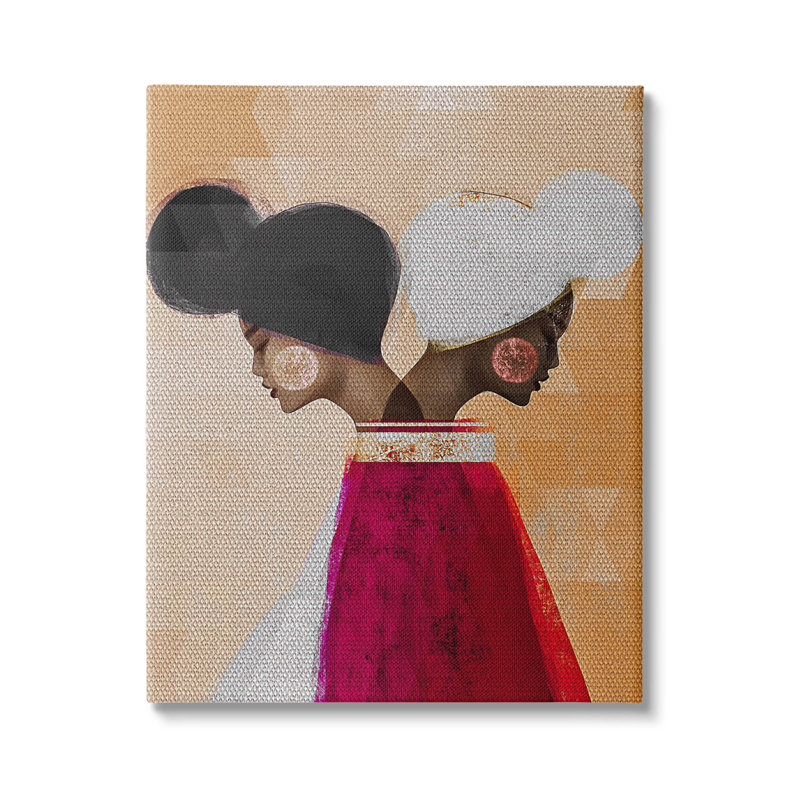 Modern Twin Girl Collage by Erin K. Robinson - Print, 40" H x 30" W x 1.5" D, Wrapped Canvas