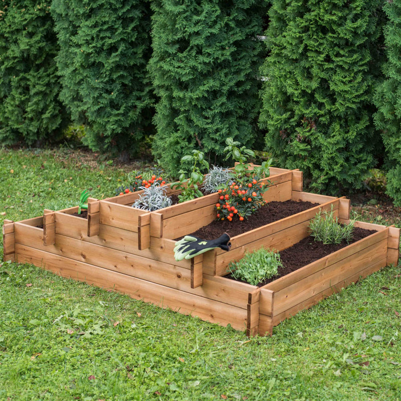 Tierra Garden Tiered Five Section Raised Bed 55"Lx44.5"Wx14.6"H Pettibone Collection 