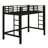Metal Loft Bed With Ladder And Guardrails-1287963187