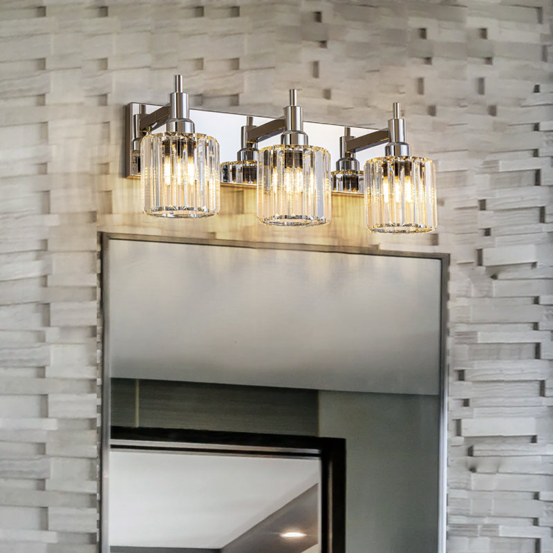 Éclairage pour meuble-lavabo à intensité variable Taevion, Trois lumières, Chrome chrome