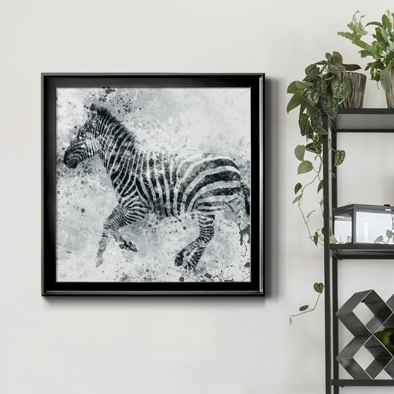Zèbre II - cadre photo, impression sur toile, H 34,5 po x l 34,5 po x P 1,5 po, Noir