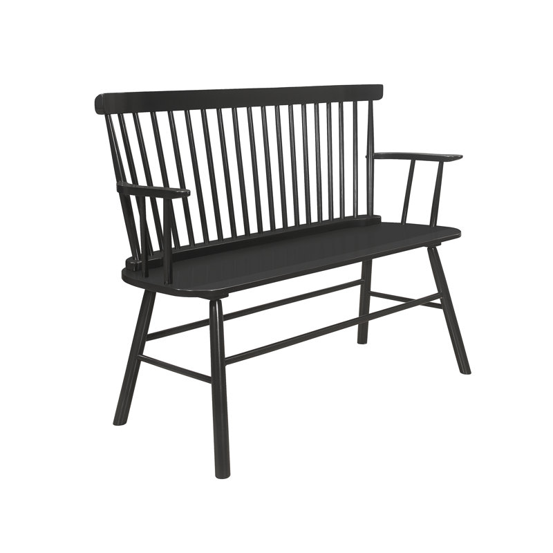 Chaise en bois à dossier fuselé noir pour banc de décoration intérieure
