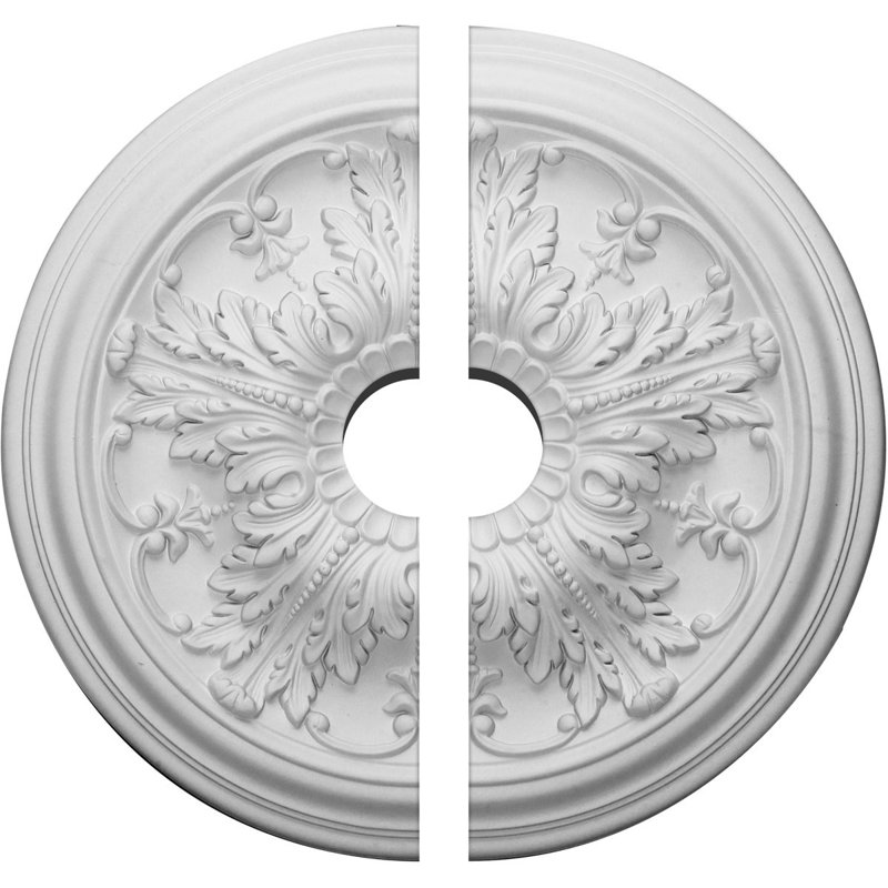 Endurathane Damon Ceiling Medallion, 20"OD x 3 1/2"ID x 1 1/2"P (Fits Canopies up to 3 1/2"), Two Piece,Factory Primed