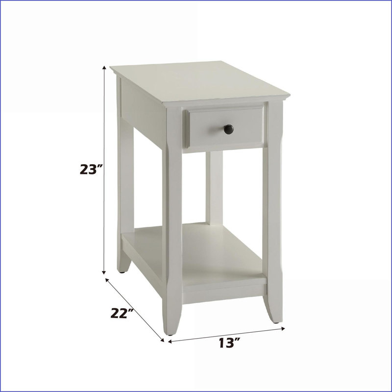 Table basse à finition blanche avec 1 tiroir & amp; Tablette de rangement facile à assembler Polyvalent pour le salon