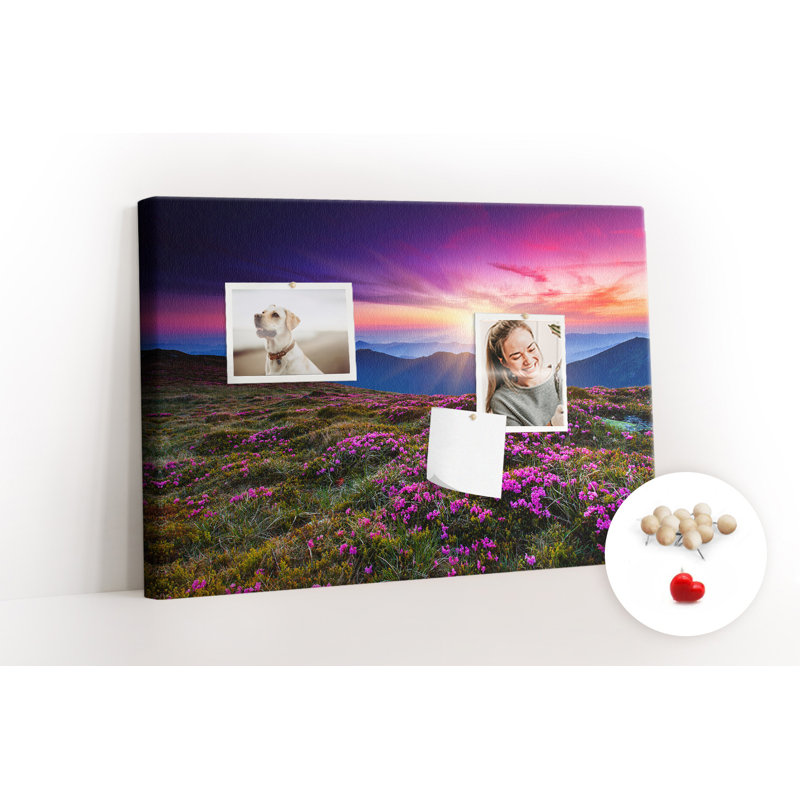 Wall Mounted bulletin board print home decor message pin boards decorative corkboard Sunrise flowers